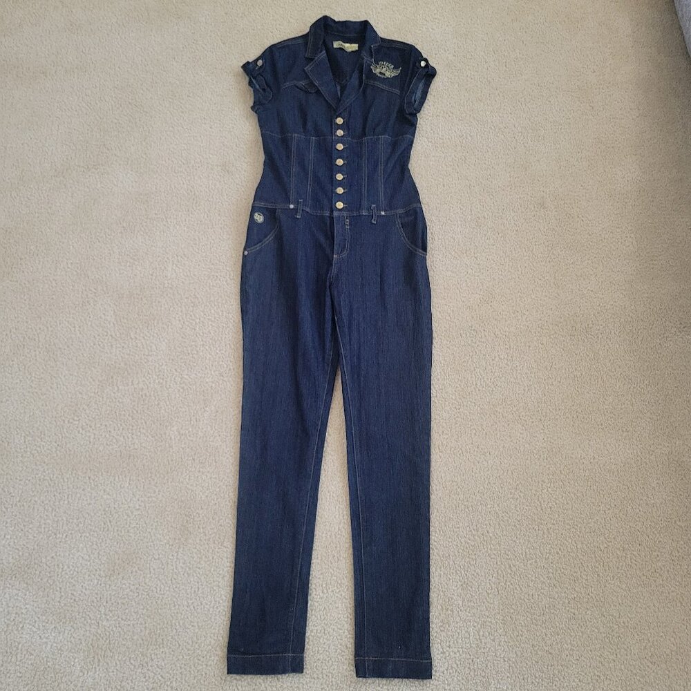 Mecca Femme Y2K Dark Denim Jumpsuit 11/12 Hip Hop Alecia Keys Vibe 90s/ 2000s